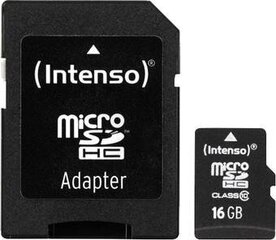 MEMORY MICRO SDHC 16GB C10/W/ADAPTER 3413470 INTENSO цена и информация | Карты памяти | hansapost.ee