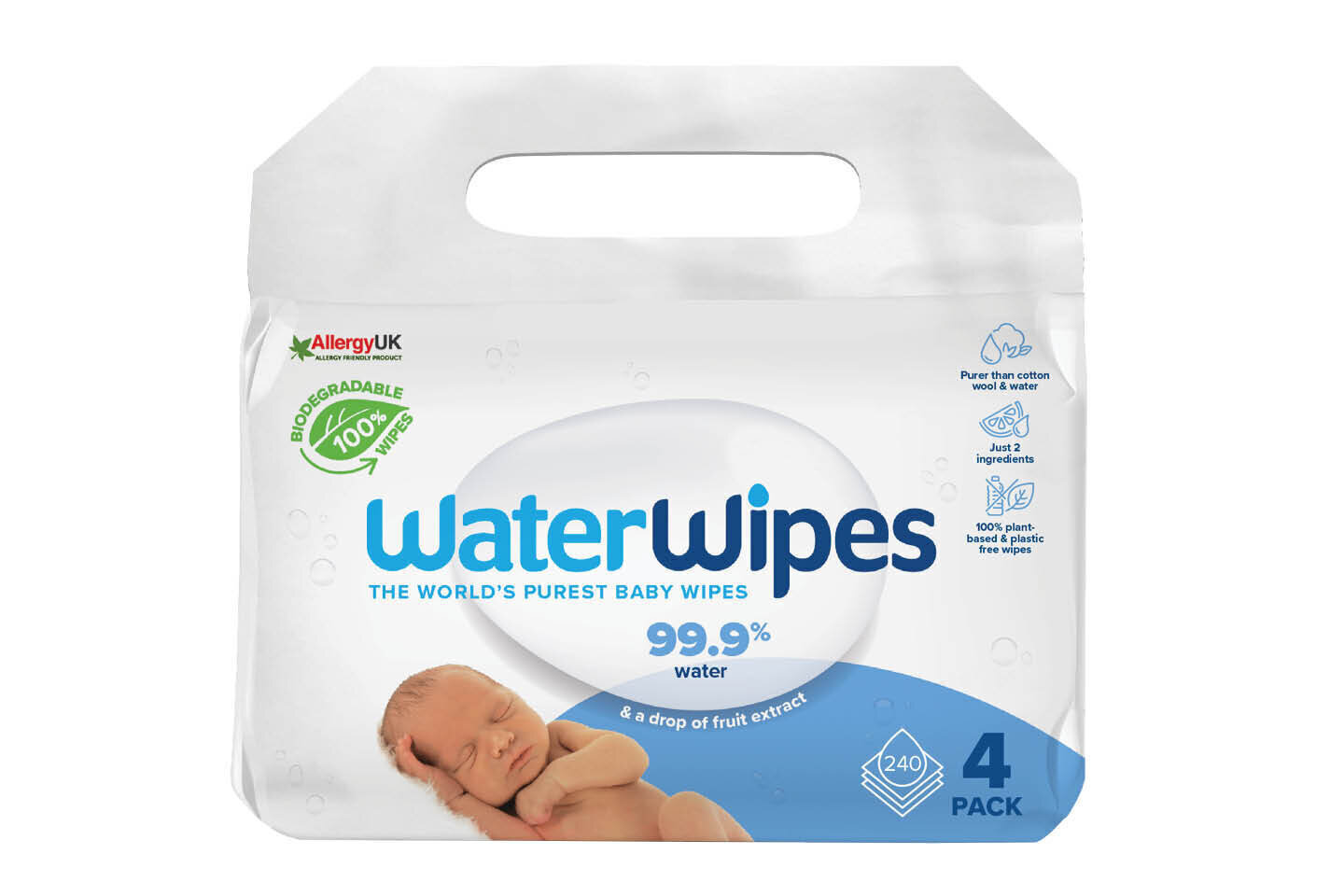 WaterWipes niisked puhastuslapid, lagunevad 4x60 tk. цена и информация | Niisked salvrätikud lastele | hansapost.ee