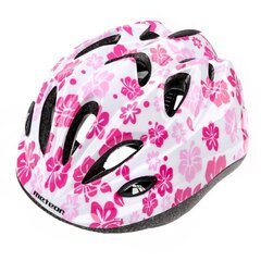 Детский велошлем Meteor HB6-2, белый/розовый цена и информация | Шлемы | hansapost.ee