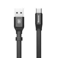 Кабель Baseus Nimble Flat Portable USB/USB-C с пряжкой 2A 0,23 м, черный (CATMBJ-01) цена и информация | Кабели для телефонов | hansapost.ee