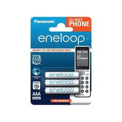 Аккумулятор Panasonic Eneloop AAA 750 3BP Dect цена и информация | Батарейки | hansapost.ee