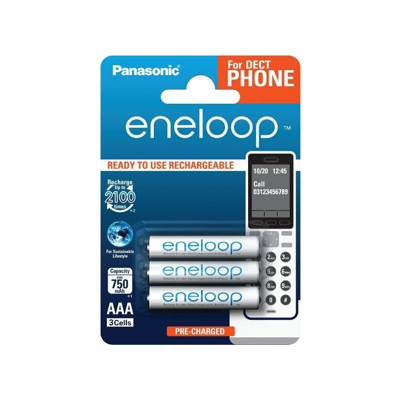 Panasonic eneloop rechargeable patareid AAA 750 3BP Dect цена и информация | Patareid | hansapost.ee