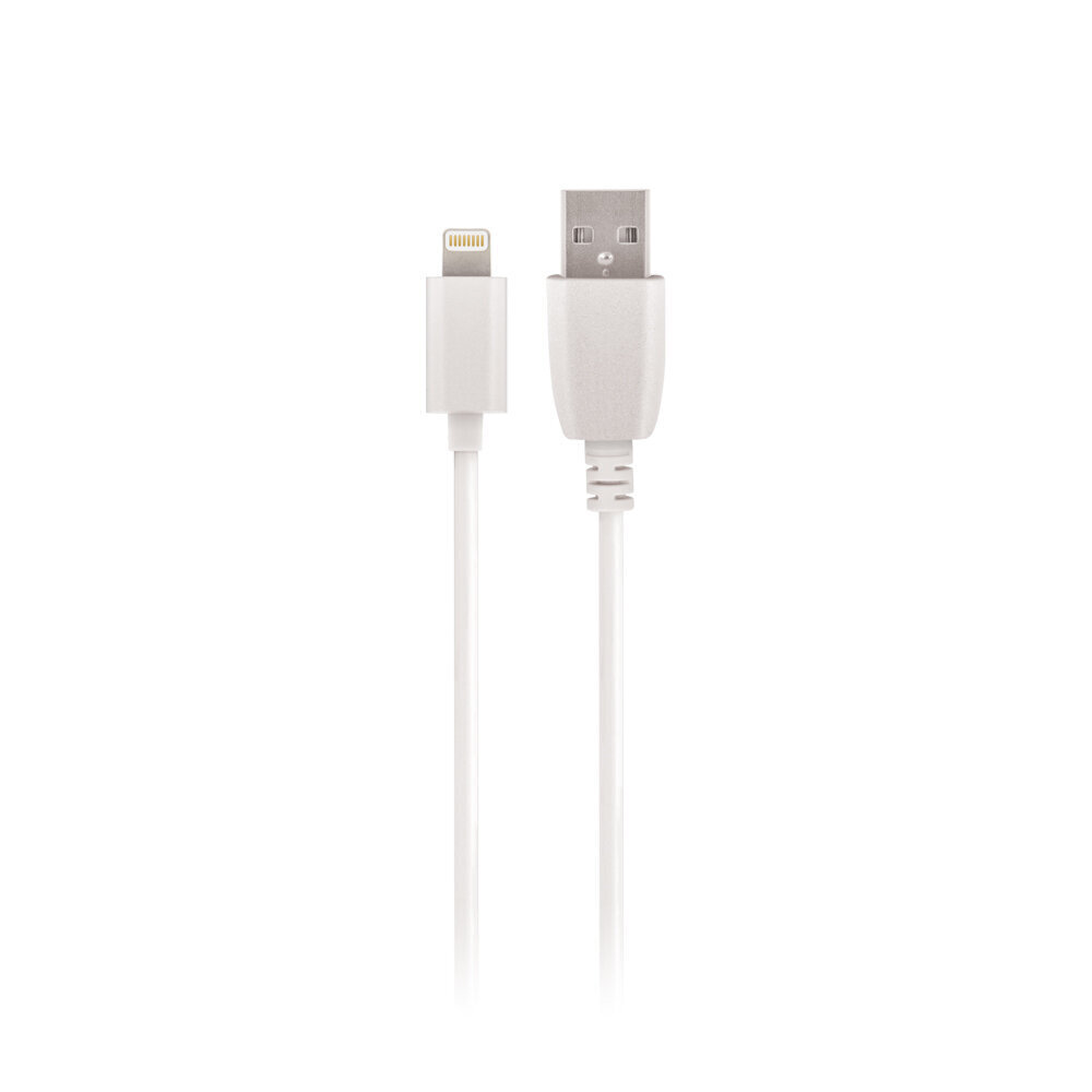 Laadimisjuhe Maxlife Apple Lightning FastCharge valge, 2A,1.0m hind ja info | Mobiiltelefonide kaablid | hansapost.ee