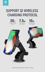 Devia Navigation car holder with wireless charging black 10 Вт цена и информация | Держатели для телефонов | hansapost.ee