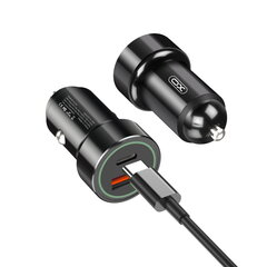 Автомобильная зарядка XO TZ11 с USB разъемоми Quick Charge 3.0 20W + PD с кабелем Type-C-Lightning черная цена и информация | XO Мобильные телефоны, Фото и Видео | hansapost.ee