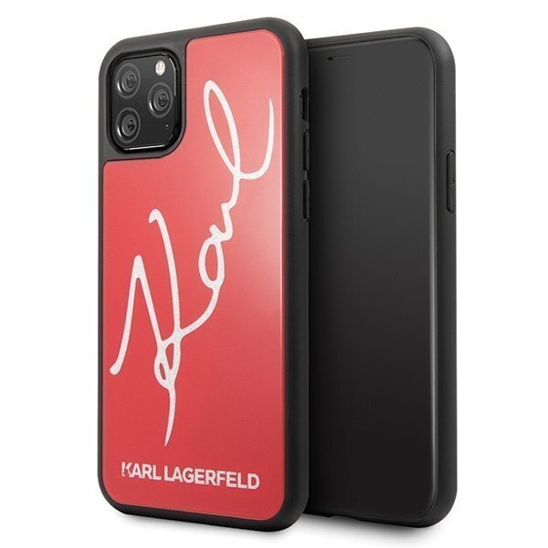 Telefoniümbris Karl Lagerfeld KLHCN58DLKSRE iPhone 11 Pro red hard case Signature Glitter hind ja info | Telefonide kaitsekaaned ja -ümbrised | hansapost.ee