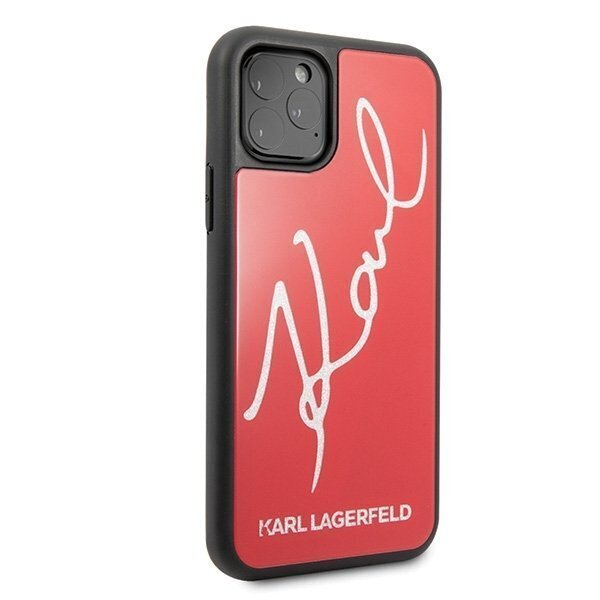 Telefoniümbris Karl Lagerfeld KLHCN58DLKSRE iPhone 11 Pro red hard case Signature Glitter hind ja info | Telefonide kaitsekaaned ja -ümbrised | hansapost.ee