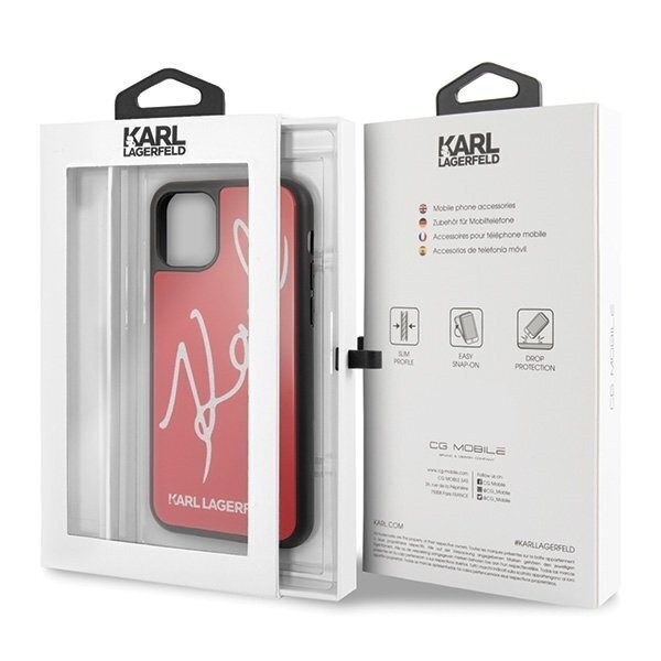Telefoniümbris Karl Lagerfeld KLHCN58DLKSRE iPhone 11 Pro red hard case Signature Glitter цена и информация | Telefonide kaitsekaaned ja -ümbrised | hansapost.ee