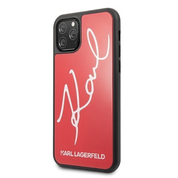 Telefoniümbris Karl Lagerfeld KLHCN58DLKSRE iPhone 11 Pro red hard case Signature Glitter hind ja info | Telefonide kaitsekaaned ja -ümbrised | hansapost.ee