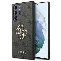 Оригинальный чехол GUESS с крупным металлическим логотипом для Samsung Galaxy S22 Ultra, серый цена и информация | Чехлы для телефонов | hansapost.ee