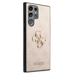 Оригинальный чехол GUESS с крупным металлическим логотипом для Samsung Galaxy S22 Ultra, розовый цена и информация | Чехлы для телефонов | hansapost.ee