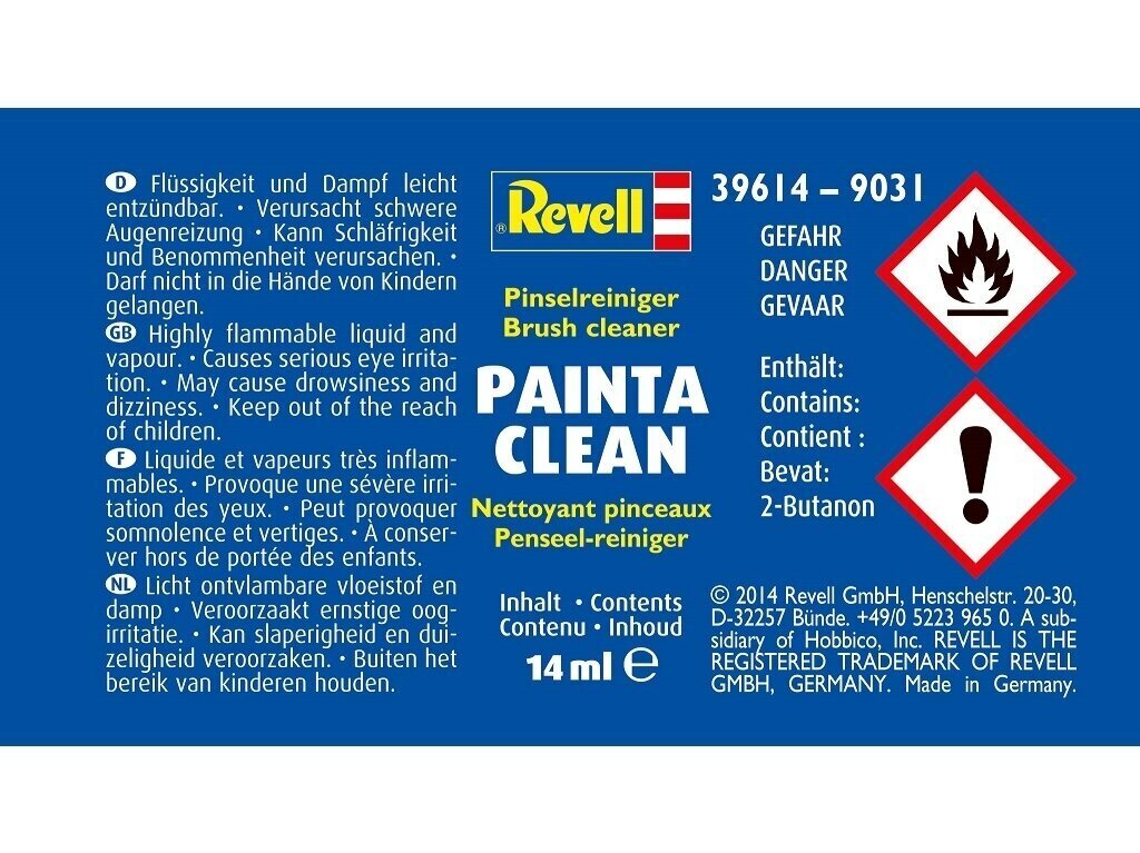 Revell - Brush Clean Pintsli puhastusvahend 100ml, 39614 hind ja info | Kunstitarbed, voolimise tarvikud | hansapost.ee