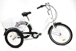 Трехколесный велосипед Corelli Kanguroo 24", белый/зеленый цена и информация | Велосипеды | hansapost.ee