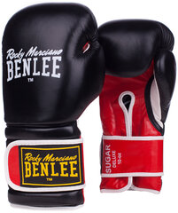 Боксерские перчатки из натуральной кожи Benlee Sugar Deluxe, черные/красные цена и информация | Бокс | hansapost.ee