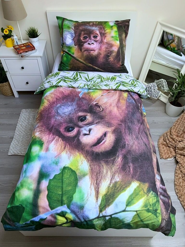 Voodipesukomplekt Orangutan, 140 x 200 cm + padjapüür 70 x 90 cm hind ja info | Voodipesukomplektid | hansapost.ee