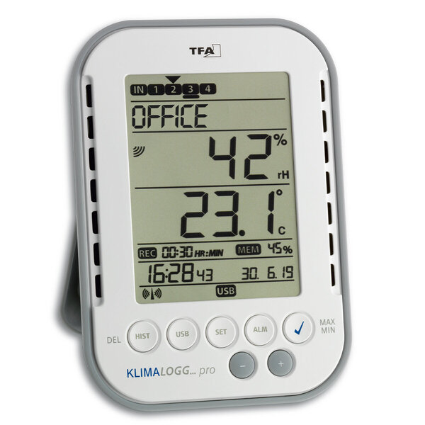 Профессиональный термогигрометр с функцией регистрации данных KLIMALOGG PRO TFA 30.3039.IT