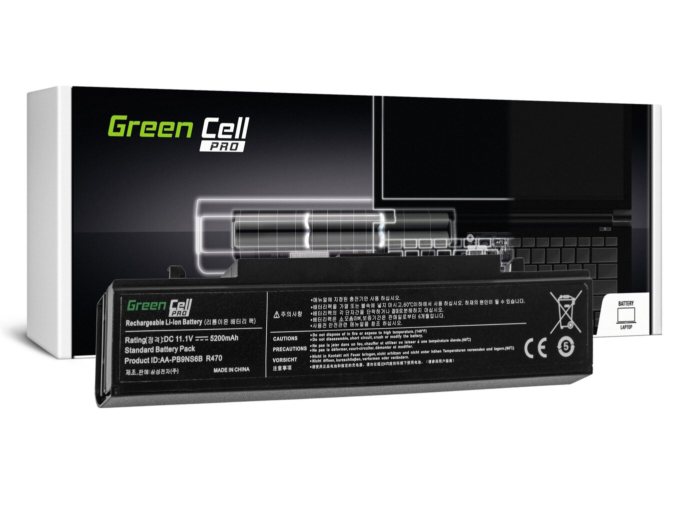 Sülearvuti aku Green Cell Laptop Battery for Samsung RV511 R519 R522 R530 R540 R580 R620 R719 R780 цена и информация | Sülearvuti akud | hansapost.ee