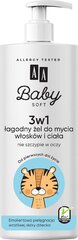 AA Baby, Soft 3in1, нежное очищающее средство для волос и тела, 500 мл цена и информация | Косметика для мам и детей | hansapost.ee