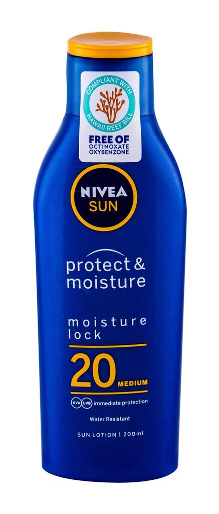 Kaitsev niisutav päikesekreem Nivea Sun SPF20 200 ml hind ja info | Päikesekaitse ja päevitusjärgsed kreemid | hansapost.ee