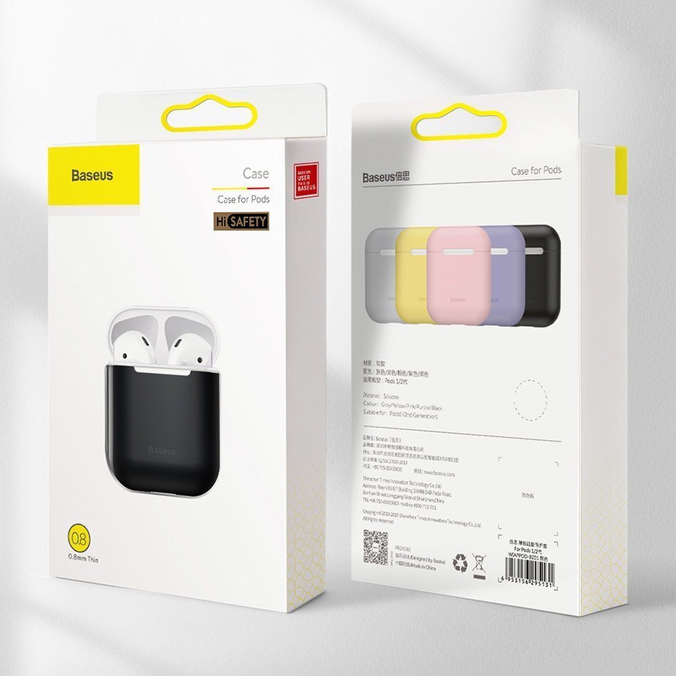 Baseus Super Thin Silica Gel Case AirPods 1/2 hind ja info | Kõrvaklappide tarvikud | hansapost.ee
