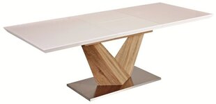Раскладной стол Signal Meble Alaras, 160 см, белый / коричневый цена и информация | Кухонные и обеденные столы | hansapost.ee
