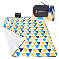 Плед для пикников Springos 200 x 200 см, желтый/синий цена и информация | Туристические матрасы и коврики | hansapost.ee