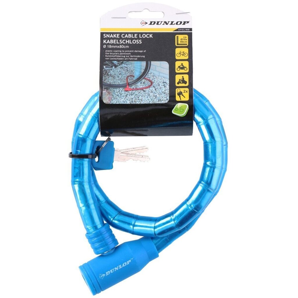 Jalgrattalukk Dunlop, 18 mm x 80 cm, sinine цена и информация | Rattalukud | hansapost.ee