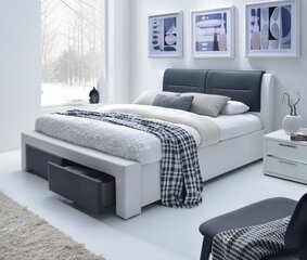 Voodi Cassandra, valge/must, 140 cm price and information | Beds | hansapost.ee