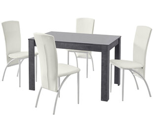 Комплект мебели для столовой Notio Living Lori 120/Nevada, белый/темно-серый цена и информация | Комплекты мебели для столовой | hansapost.ee