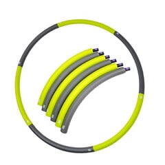 Складываемый обруч для гимнастики SportVida Hula Hoop, 90 см, 700 г, серый/зеленый цена и информация | Гимнастические обручи | hansapost.ee