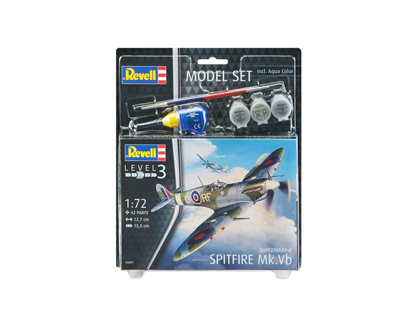 Revell - Spitfire Mk. Vb Model Set, 1/72, 63897 hind ja info | Mänguasjad poistele | hansapost.ee