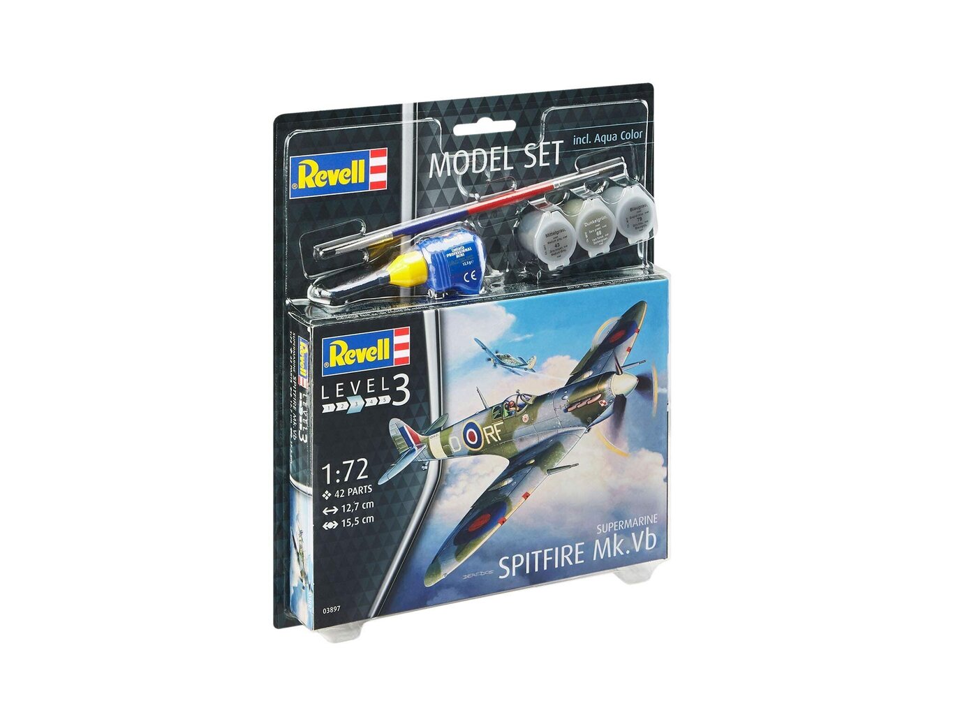 Revell - Spitfire Mk. Vb Model Set, 1/72, 63897 hind ja info | Mänguasjad poistele | hansapost.ee