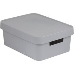 Ящик перфорированный с крышкой Infinity 11л 36x27x14cм, серый цена и информация | Корзины и ящики для хранения | hansapost.ee