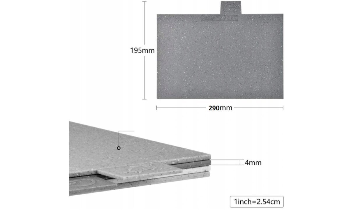 Lõikelaudade komplekt koos alusega 30x20 cm, hall, 4 tk hind ja info | Lõikelauad | hansapost.ee