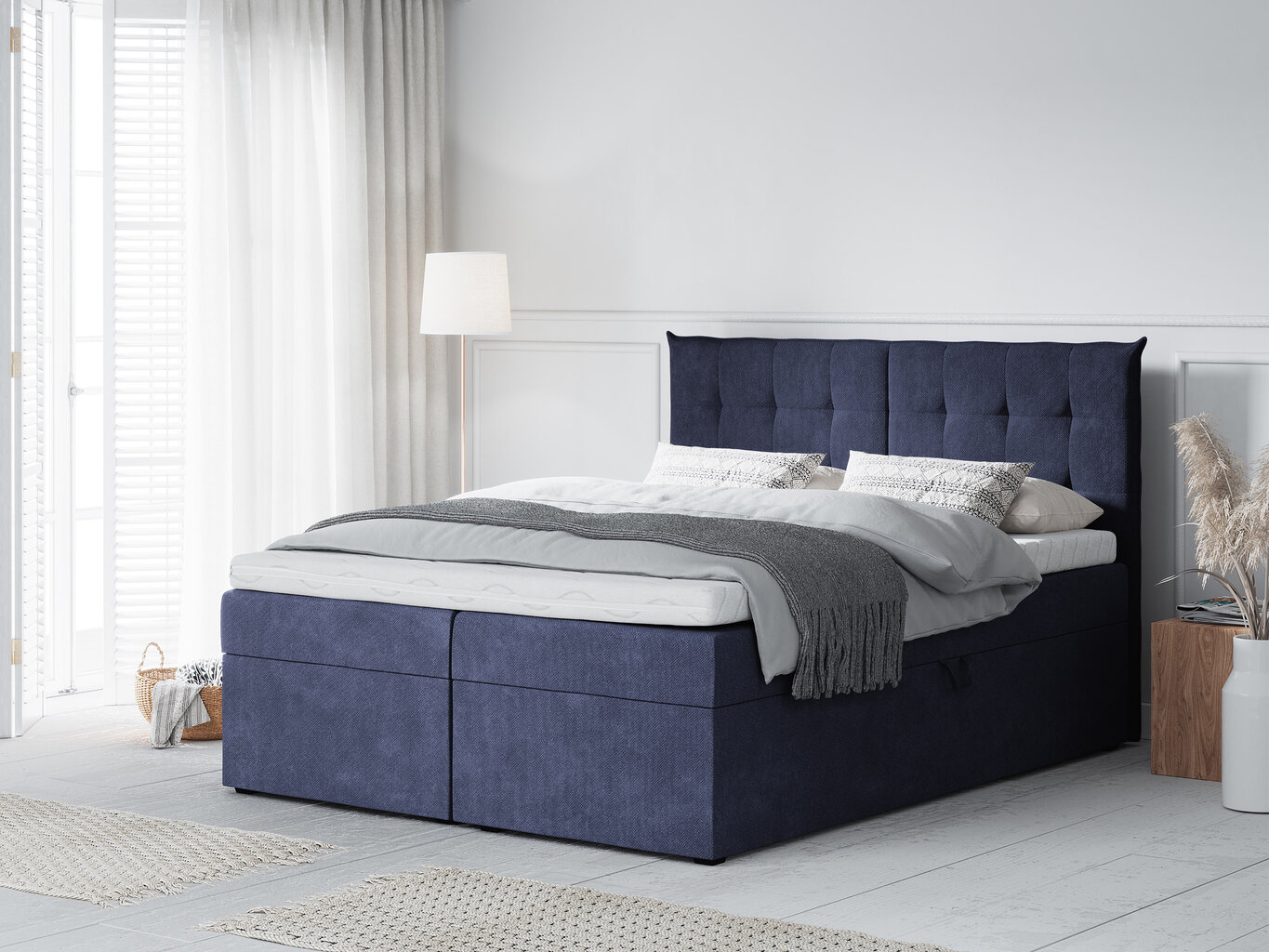 Voodi Mazzini Beds Echaveria 180x200 cm, tumesinine hind ja info | Voodid | hansapost.ee