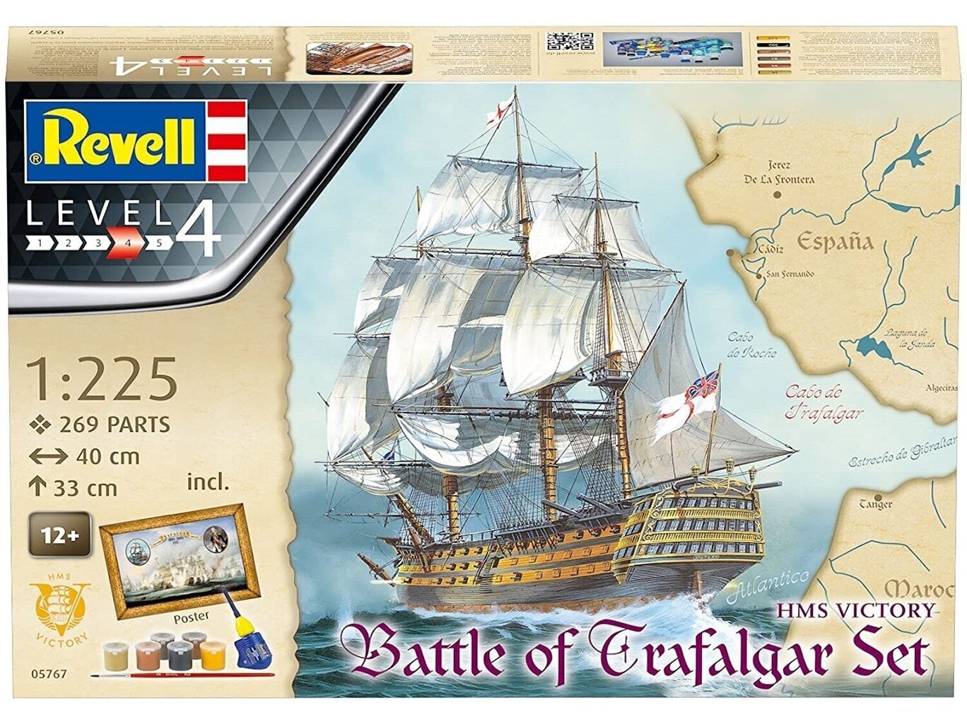 Revell - Battle of Trafalgar Set Admiral Nelson's Flagship "HMS Victory" Gift set, 1/225, 05767 hind ja info | Klotsid ja konstruktorid | hansapost.ee