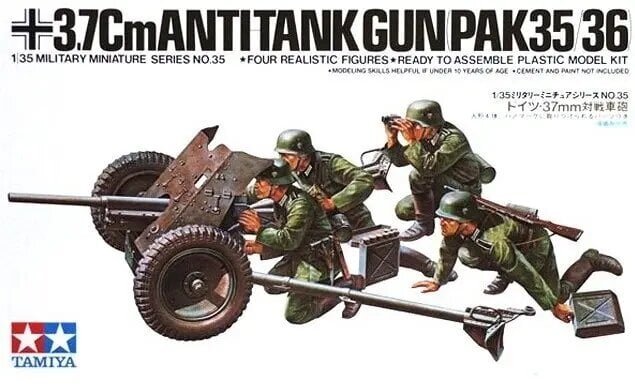 Tamiya - 3.7cm Anti-Tank Gun (PaK 35/36), 1/35, 35035 цена и информация | Klotsid ja konstruktorid | hansapost.ee