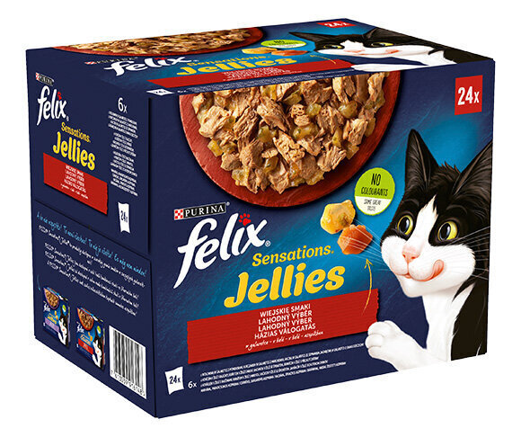 Konserv kassidele Felix Sensations erinevad maitsed, 24x85 g hind ja info | Kassikonservid | hansapost.ee