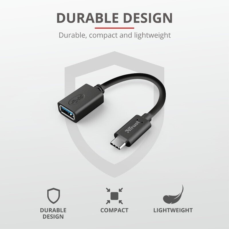 Trust Type-C į USB 3.0 kaabel, 9 cm hind ja info | Mobiiltelefonide kaablid | hansapost.ee