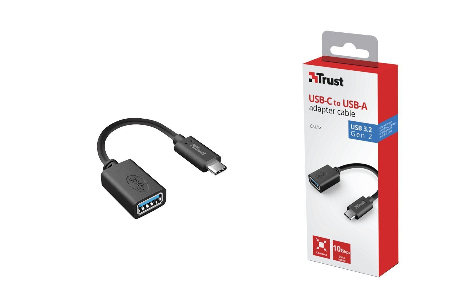 Trust Type-C į USB 3.0 kaabel, 9 cm hind ja info | Mobiiltelefonide kaablid | hansapost.ee