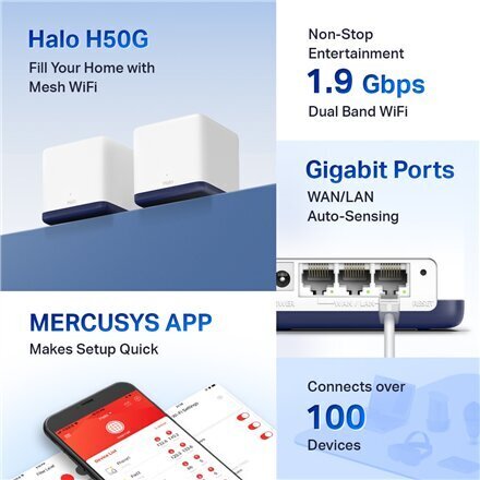 Mercusys Halo H50G(2-pack) цена и информация | Ruuterid | hansapost.ee