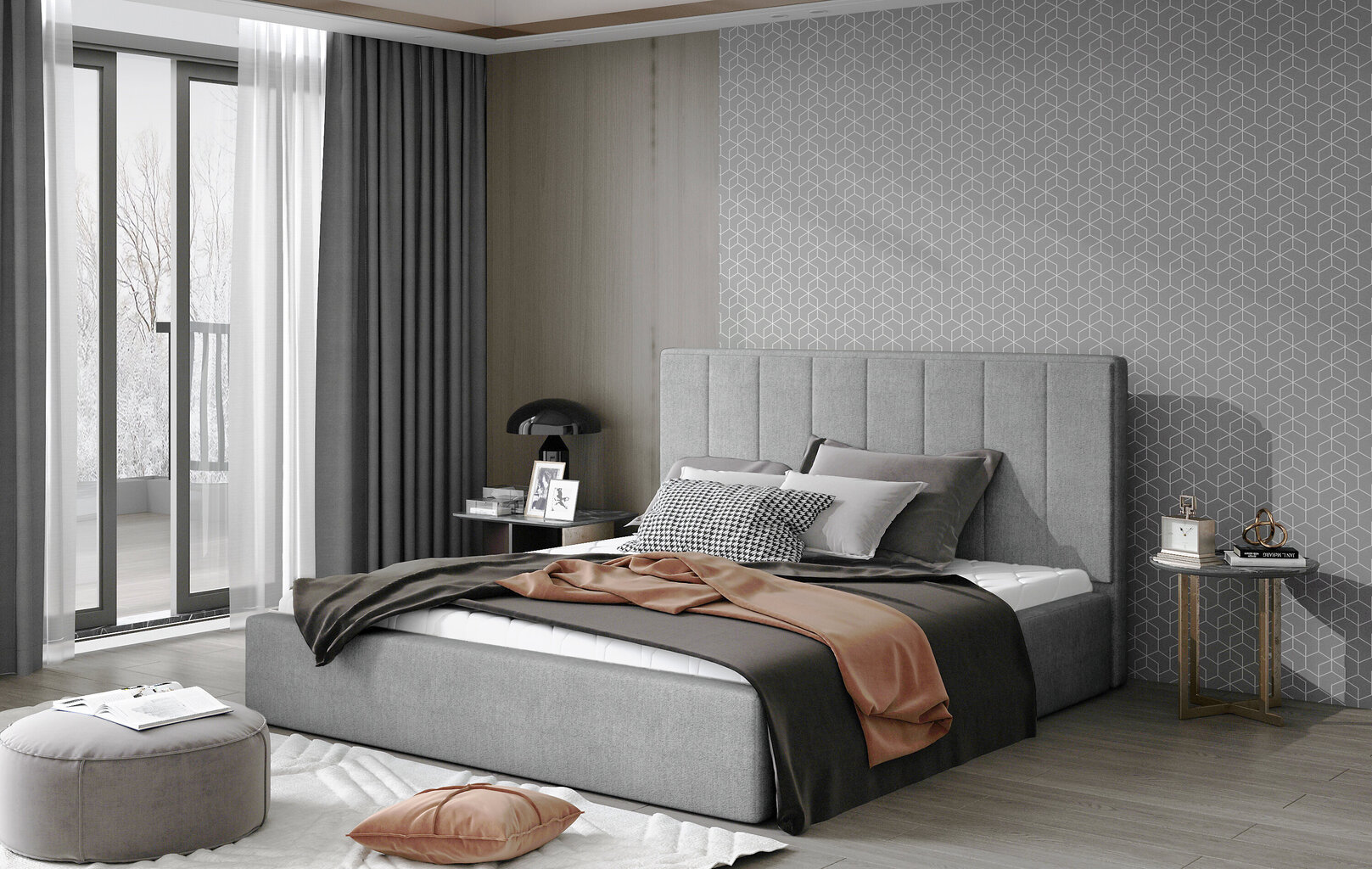 Voodi NORE Audrey 12, 180x200 cm, helehall hind ja info | Voodid | hansapost.ee