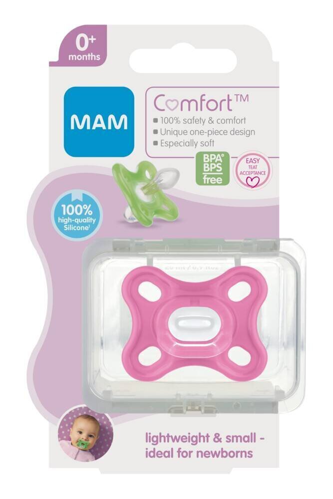 Silikoonist lutt MAM Comfort 0 kuud+, Pink hind ja info |  Lutid | hansapost.ee