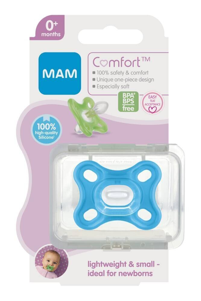 Silikoonist lutt MAM Comfort 0 kuud+, Blue цена и информация |  Lutid | hansapost.ee