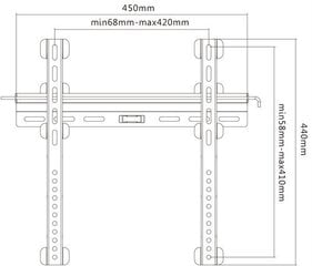 DELTACO TV hoidja 32"-55", max. 55kg, 200x200-400x400 цена и информация | Кронштейны и крепления для телевизоров | hansapost.ee