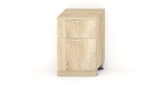 Напольный шкаф для ванной комнаты с ящиками D60 S/2, дубовый цвет цена и информация | Шкафчики для ванной | hansapost.ee
