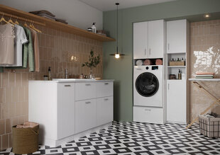Высокий шкаф для ванной комнаты для стиральной машины D65 Sł ZPR S/1, цвета дуба цена и информация | Шкафчики для ванной | hansapost.ee