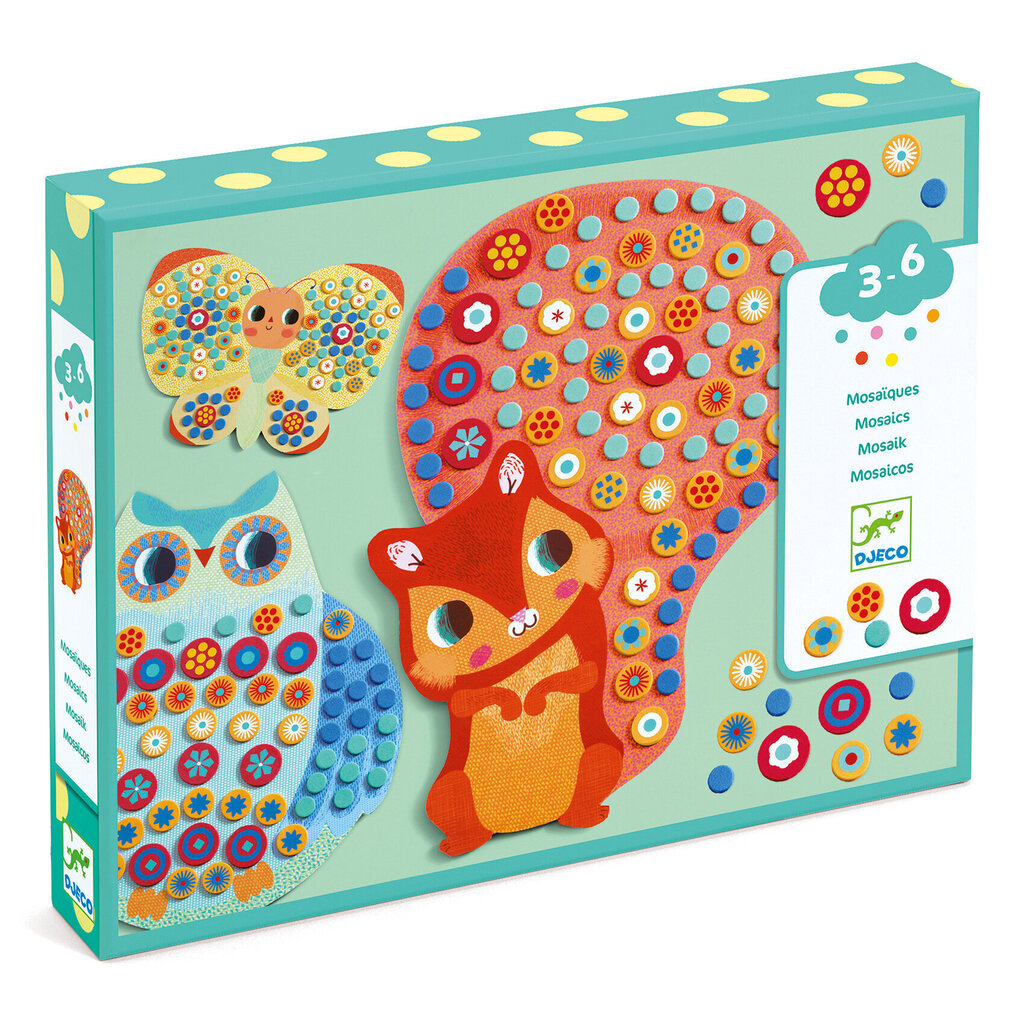 Loominguline komplekt - Mosaiigid väikestele - Loomad, DJECO DJ08897 hind ja info | Arendavad laste mänguasjad | hansapost.ee
