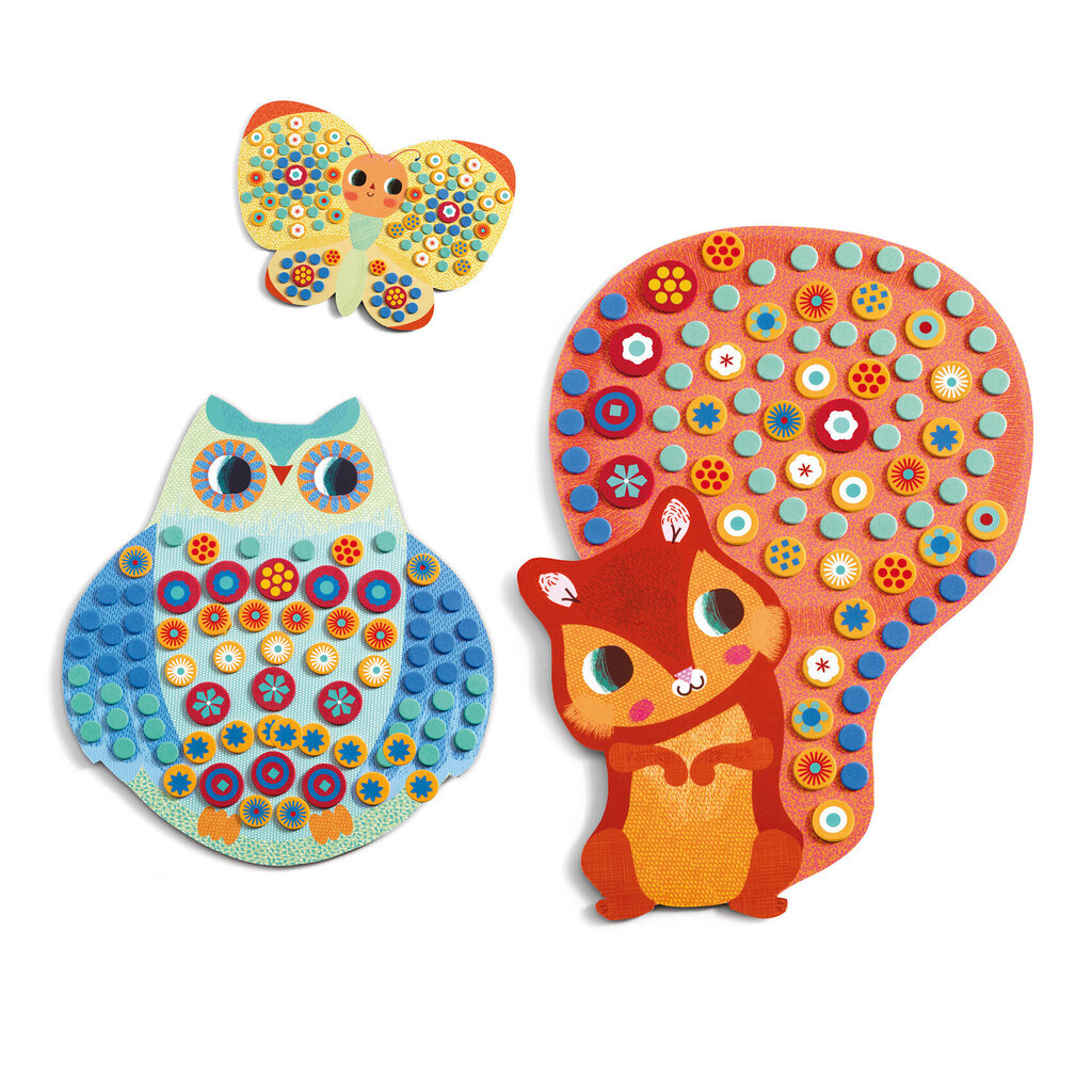 Loominguline komplekt - Mosaiigid väikestele - Loomad, DJECO DJ08897 hind ja info | Arendavad laste mänguasjad | hansapost.ee