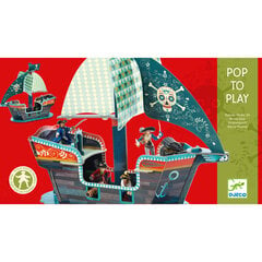 Самосборная картонная игрушка - Пиратский корабль, DJECO DJ07709 цена и информация | Игрушки для мальчиков | hansapost.ee
